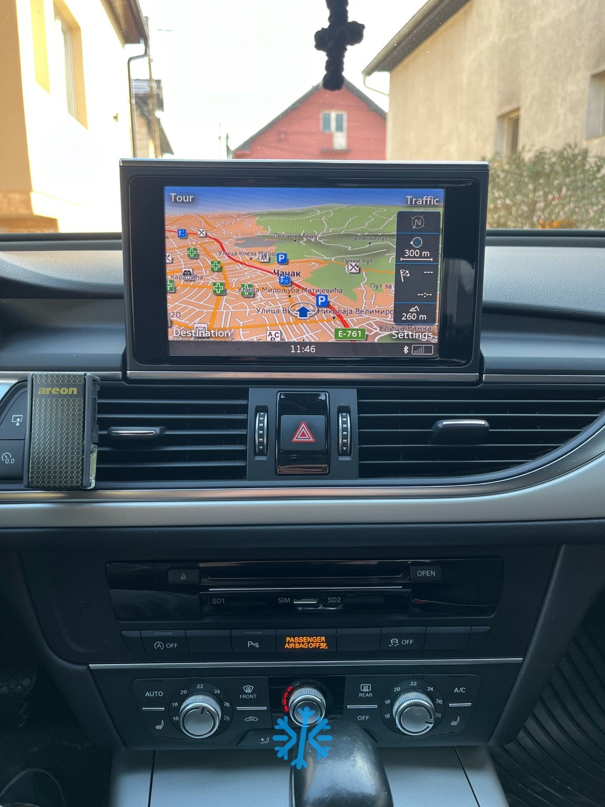 Audi A6 — navigacija na ekranu